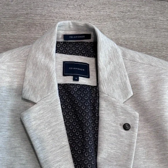7 Diamonds Kent Blazer Mens Medium Grey Knit Stretch Sport Coat BLZ-8326 Jacket